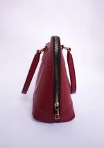Luxury Maroon Woven Leather Shoulder Bag for Women | Elegant Everyday Handbag | Premium Designer Style Purse | Fashion Tote Bag | Gift for Her - Image 5