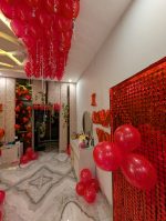 Romantic Birthday Room Decoration for Husband/Wife Birthday-Luxury Red Balloon & Rose Petal Surprise Setup | BlessedMummy - Image 2