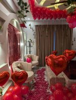 Romantic Birthday Room Decoration for Husband/Wife Birthday-Luxury Red Balloon & Rose Petal Surprise Setup | BlessedMummy - Image 6