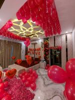 Romantic Birthday Room Decoration for Husband/Wife Birthday-Luxury Red Balloon & Rose Petal Surprise Setup | BlessedMummy