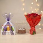 Midnight Birthday Surprise Combo, Chocolate Basket Rose Bouquet and Cake Set, Happy Birthday My Love Gift, Romantic Surprise for Her Him - Image 5