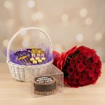 Midnight Birthday Surprise Combo, Chocolate Basket Rose Bouquet and Cake Set, Happy Birthday My Love Gift, Romantic Surprise for Her Him - Image 7
